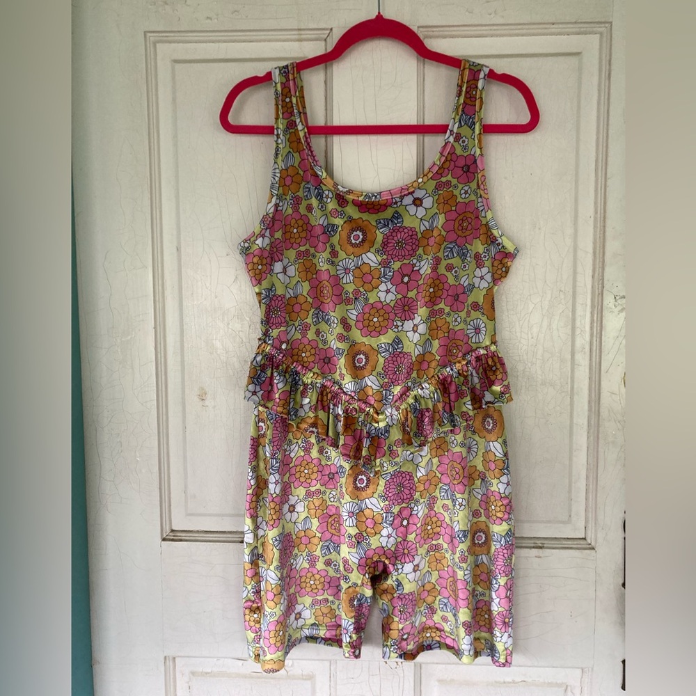 Fashion Brand Company Stretch Velvet Floral romper